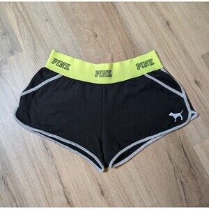 PINK Victoria's Secret Size L Fleece Campus Dolphin Shorts Pockets Y2K Neon